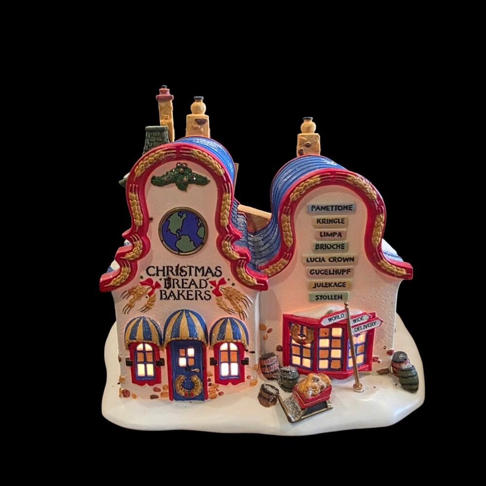 Dept 56 North Pole Christmas Bread Bakers 56393 1996 Retired Lighted Village Vtg